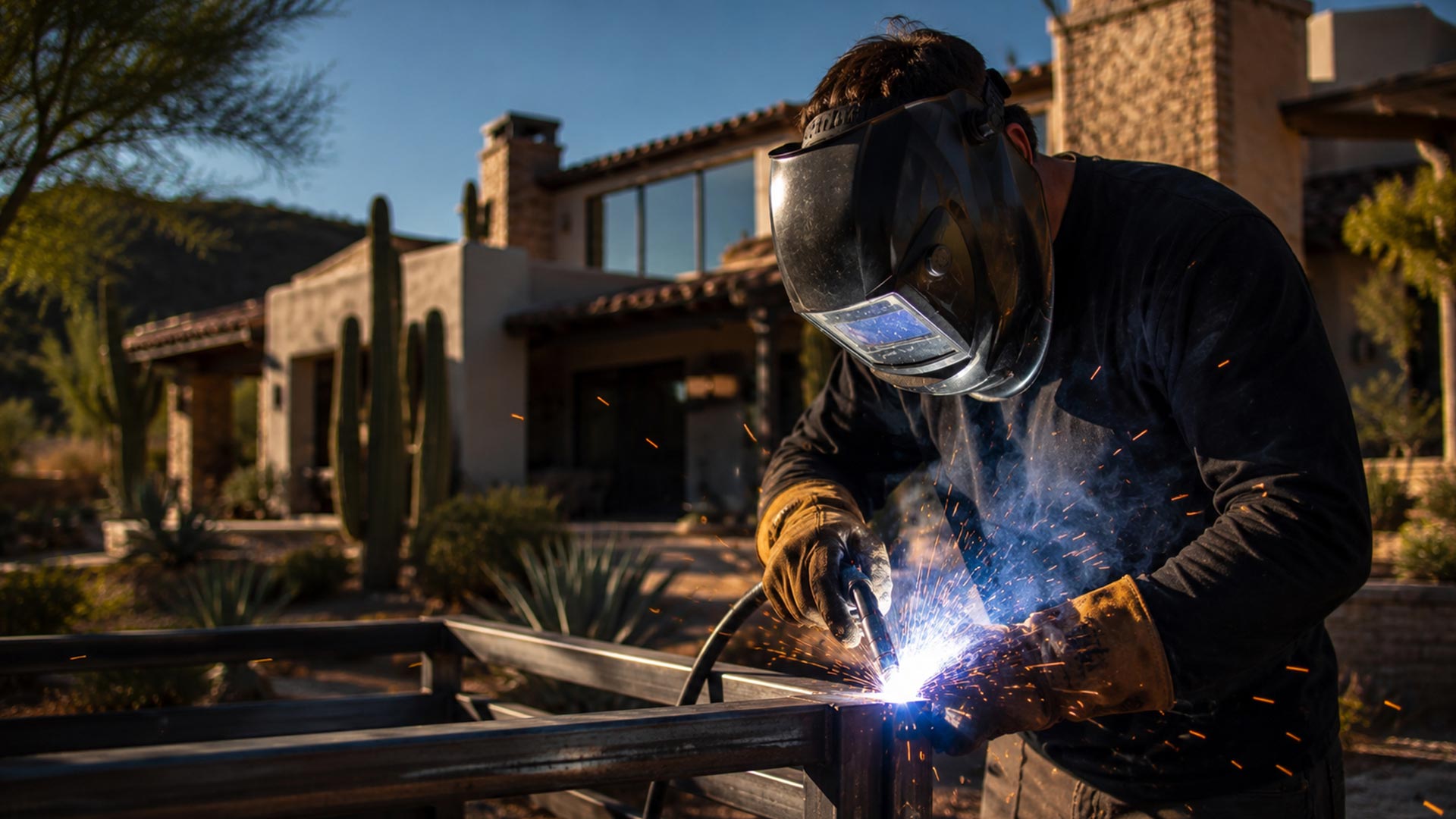 Welder at work on-site